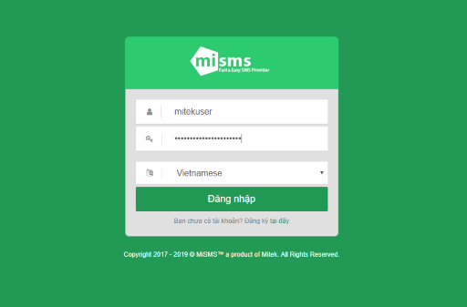 Giao diện đơn giản dễ dùng của MiSMS
